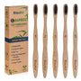 Bamboo Toothbrush Set 5-Pack - Bamboo Toothbrushes Medium Bristles